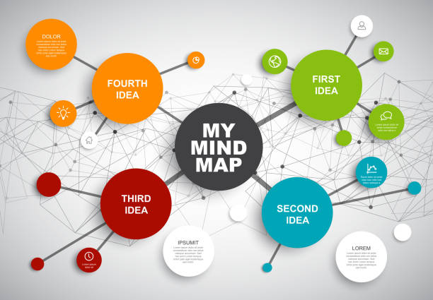 Vector abstract mind map infographic template Vector abstract mind map infographic template with place for your content mind map stock illustrations