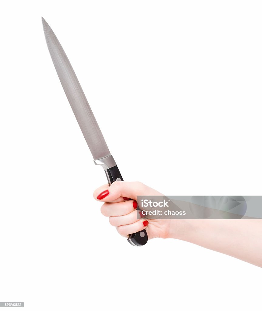 Woman hand with knife  Holding Stock Photo