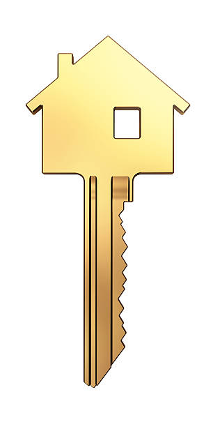 golden house key (mortgage symbole - occupancy photos et images de collection