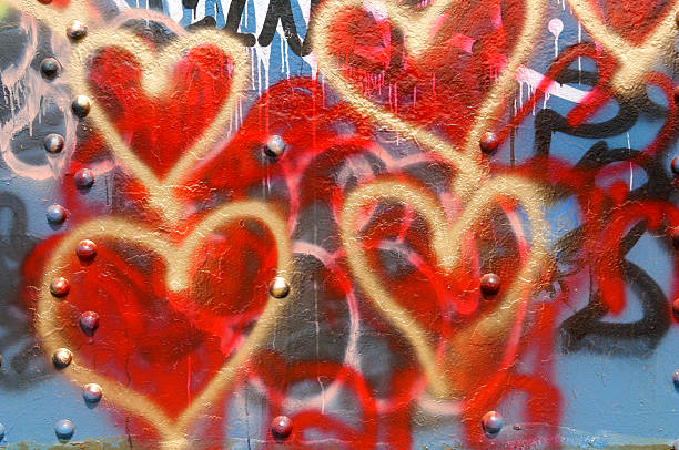 heart graffiti stock photo