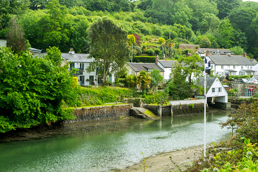 Helford village on the Helford Estuary in Cornwall, UK