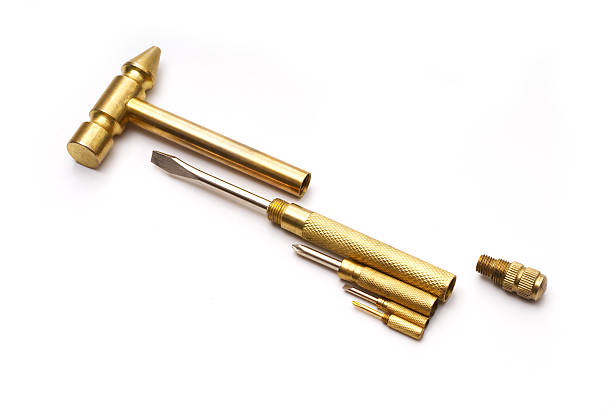 Golden hammer with secret stock photo
