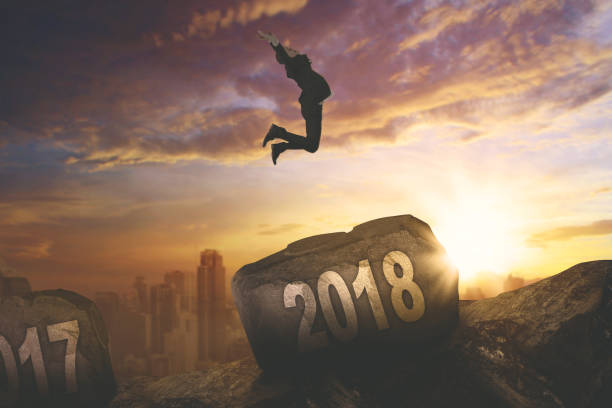 istock European manager leaping above number 2018 893426112