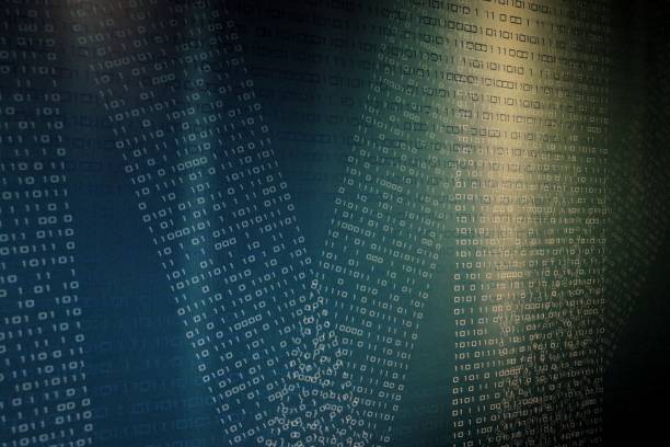 niebieskie tło kodu binarnego. kodowania na ekranie komputera. - computer language computer programmer coding computer software zdjęcia i obrazy z banku zdjęć