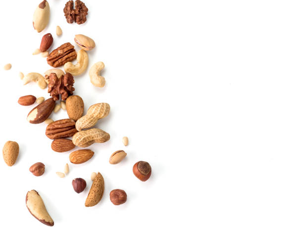 istock cashew, pecan, pine nuts, hazelnut isolated 893427060