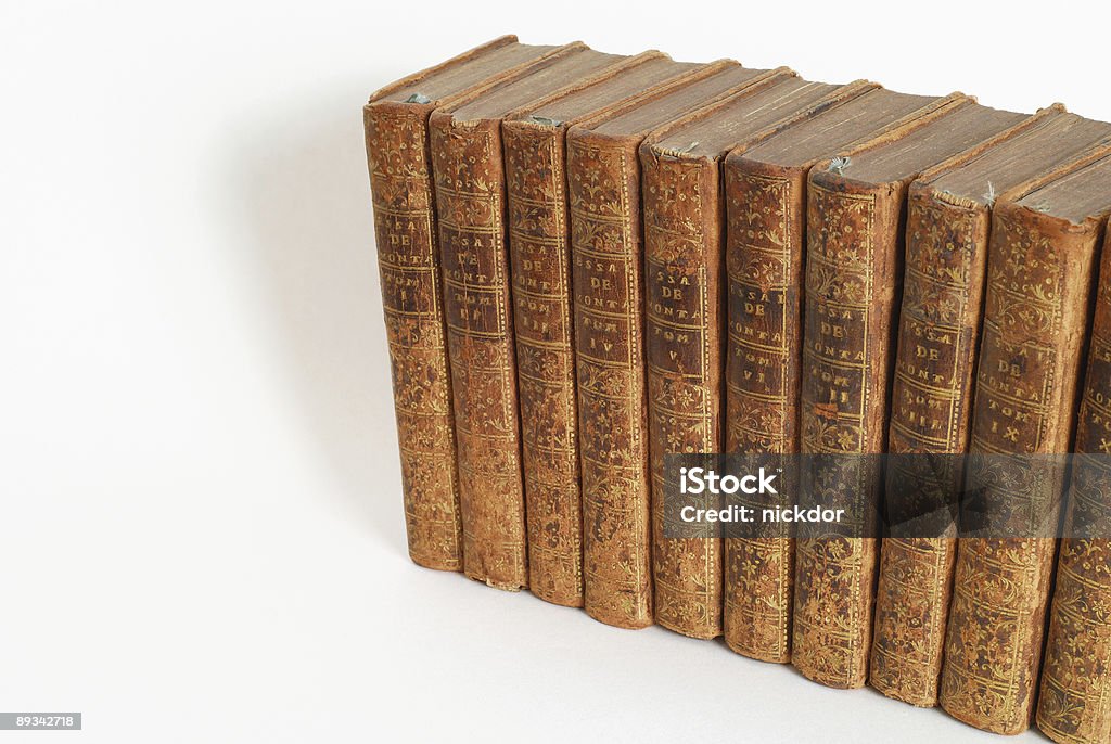 Collection of Books  Aging Process Stock Photo