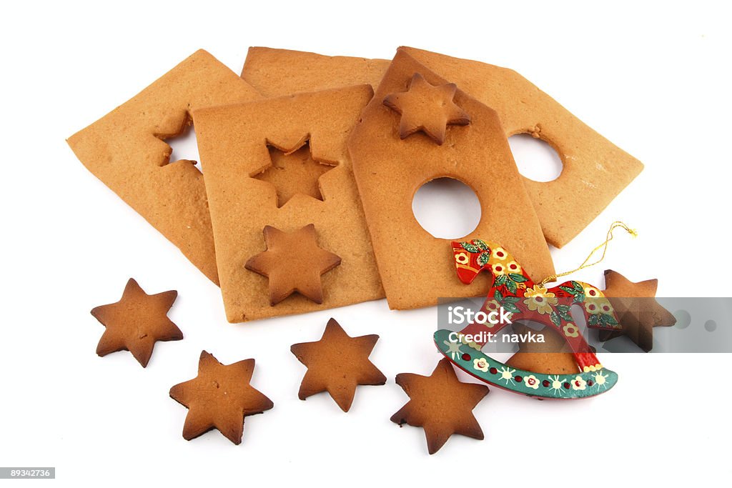 Bolo de Especiarias casa, estrelas e Cavalo vermelho Doce - Royalty-free Animal de Brinquedo Foto de stock