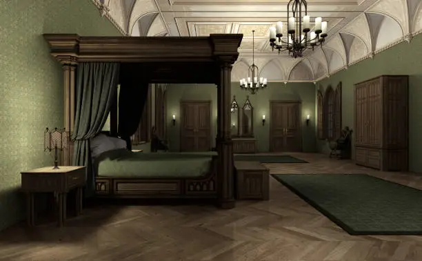 Photo of 3D rendering dark palace