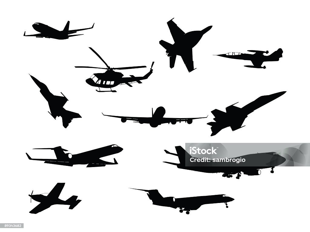 Flugzeug-Silhouetten - Lizenzfrei Fracht Stock-Illustration