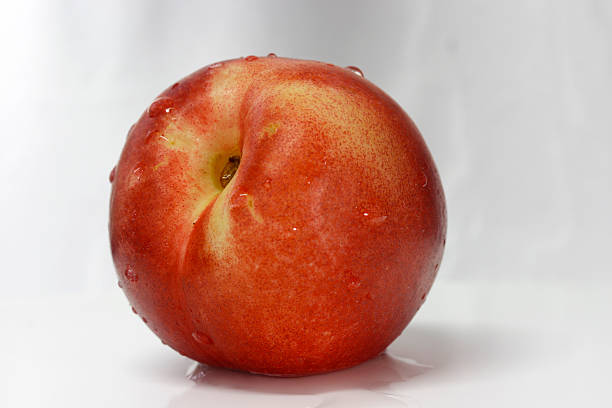 Red nectarine from side view stock photo