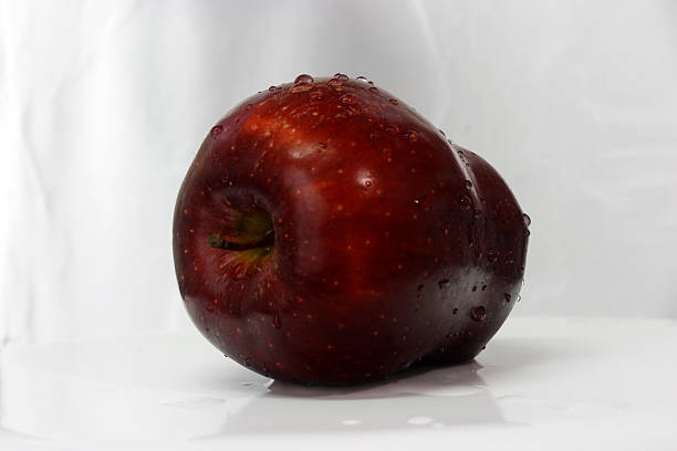 Red apple horizontal view stock photo