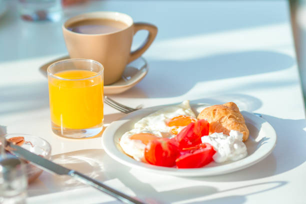 istock Healthy breakfast in outdoor cafe 893440324