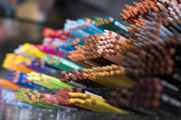 istock Image of multicolored pencils in plastic boxes 893440560