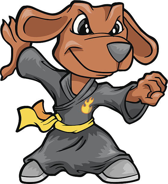 Kung Fu Dog Vector Illustration vector art illustration