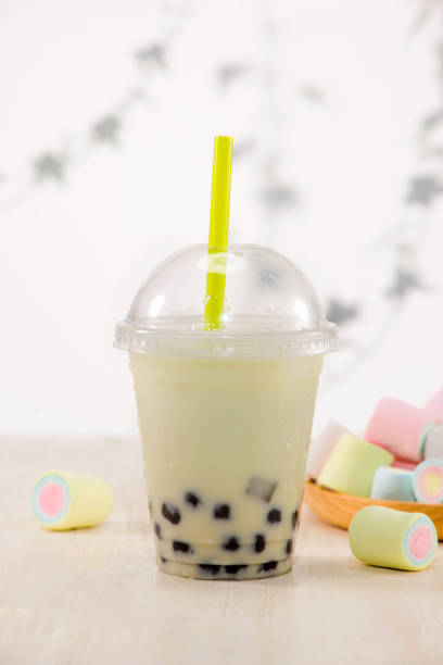 istock Milk shake Bubble Tea with marshmallow and crushed ice. 893444246