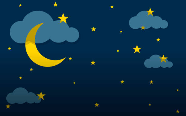 ilustrações de stock, clip art, desenhos animados e ícones de night sky. vector illustration. - 3494