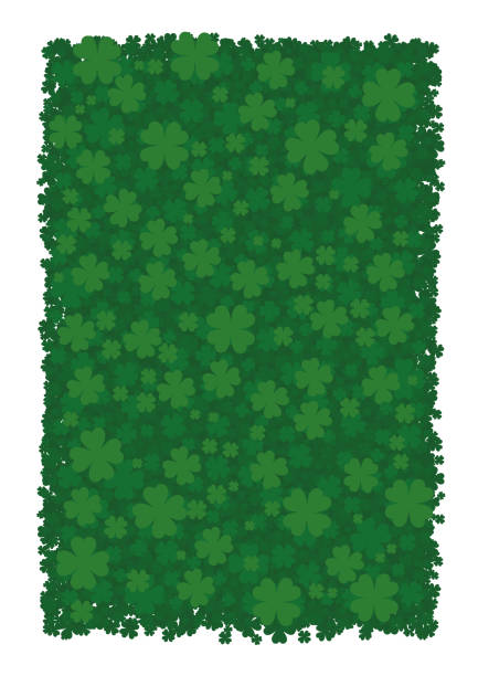 ilustrações de stock, clip art, desenhos animados e ícones de vector background for st. patrick's day, green clover leaves, four-leafed clover, bringing good luck. - four leaf clover clover luck leaf