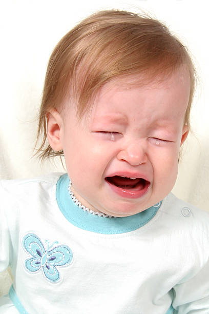 Baby Girl Crying stock photo