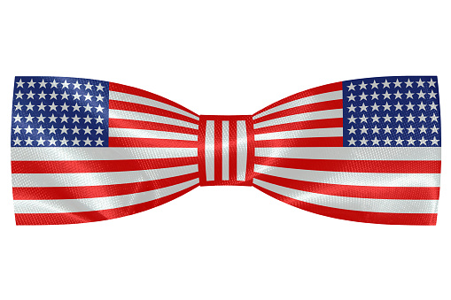 Bow tie with American flag  Dressed outfit