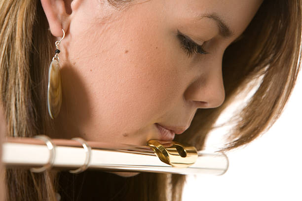 Flute Player stock photo