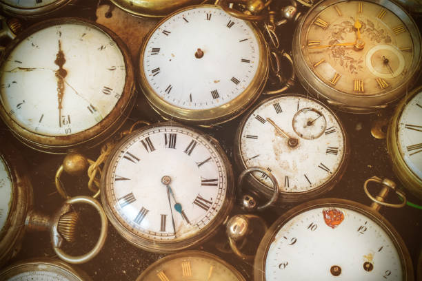 istock Retro styled image of old pocket watches 893460908