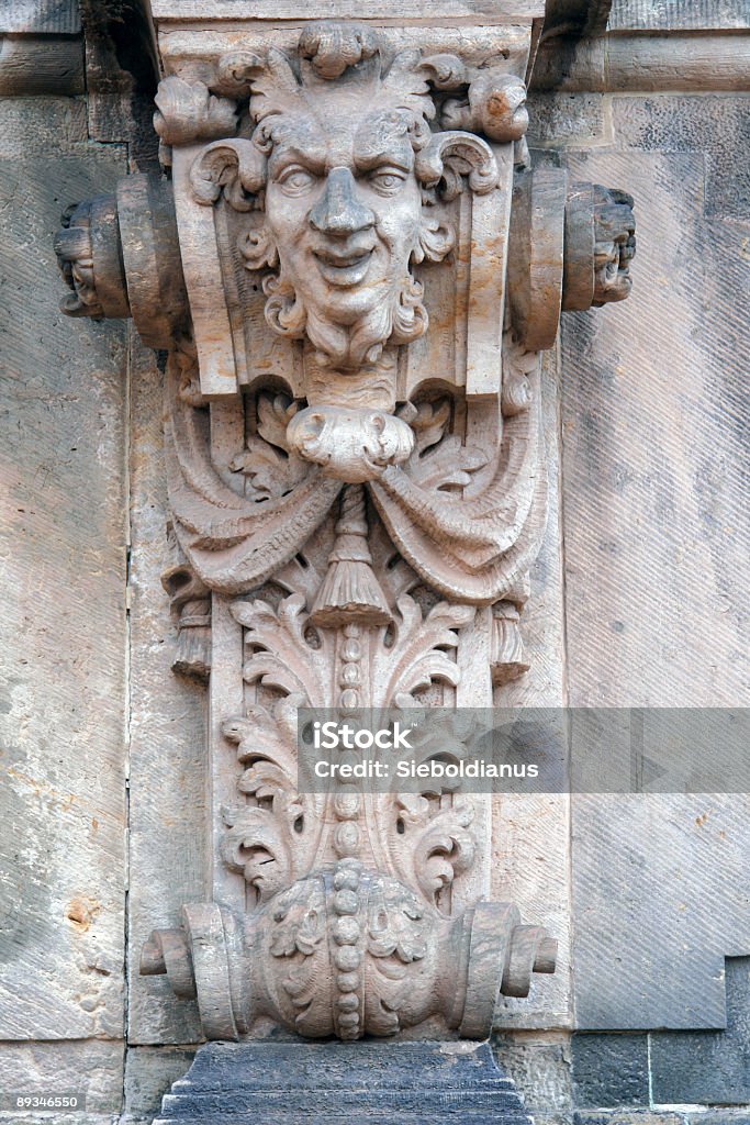 Baroque pillar sculpture.  Architectural Column Stock Photo