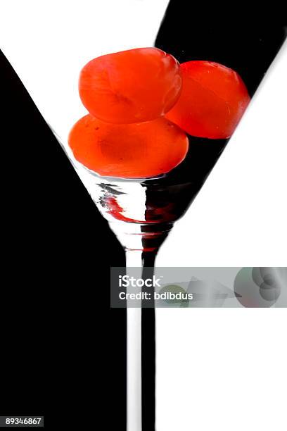 Drink With Cherries Stock Photo - Download Image Now - Alcohol - Drink, Alcohol Abuse, Black Color
