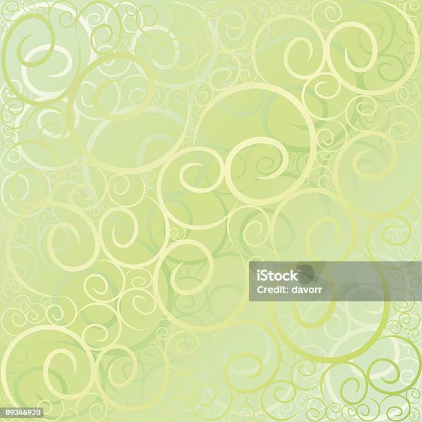 Swirl Muster Green Gold Stock Vektor Art und mehr Bilder von Abstrakt - Abstrakt, Biegung, Bildhintergrund