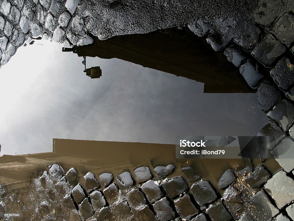 Puddle of Rome  Cobblestone Stock Photo