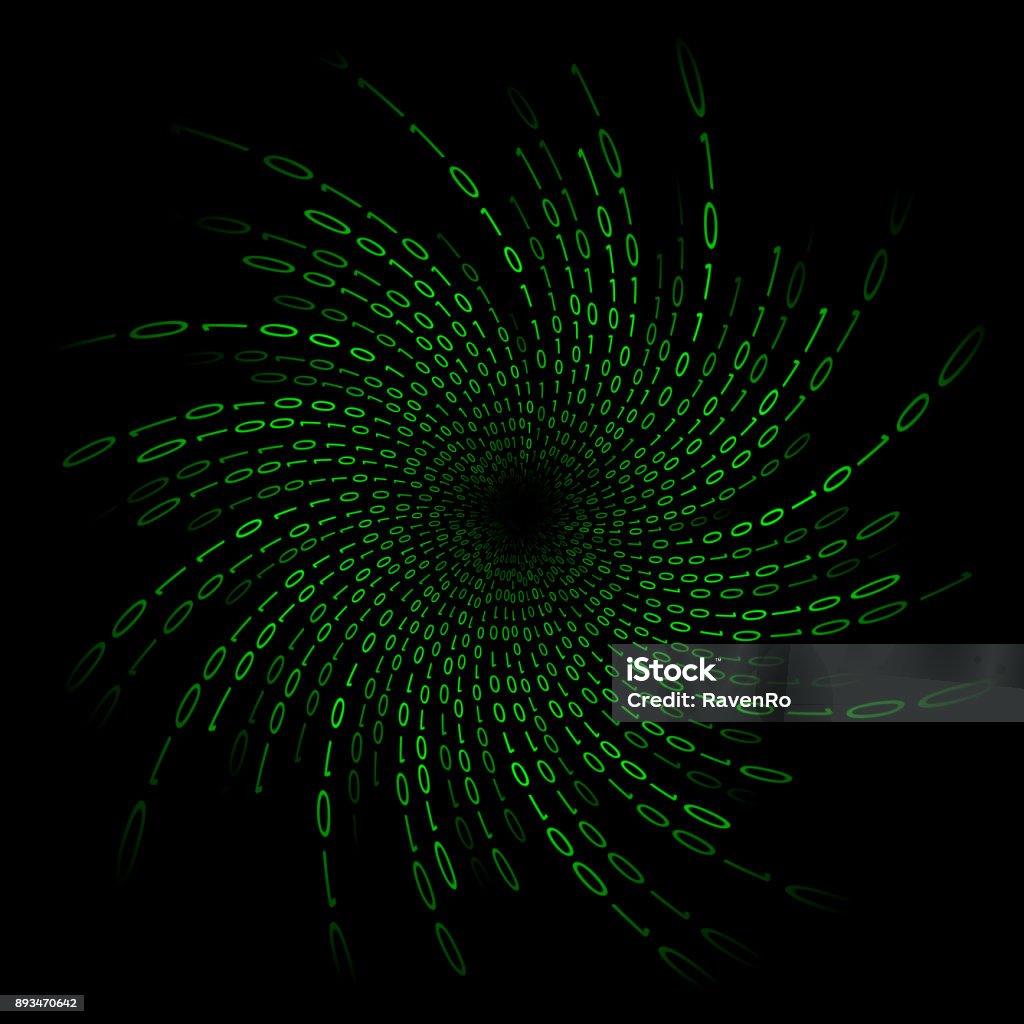 Vortex Binary Code Stock Illustration - Download Image Now - Abstract ...