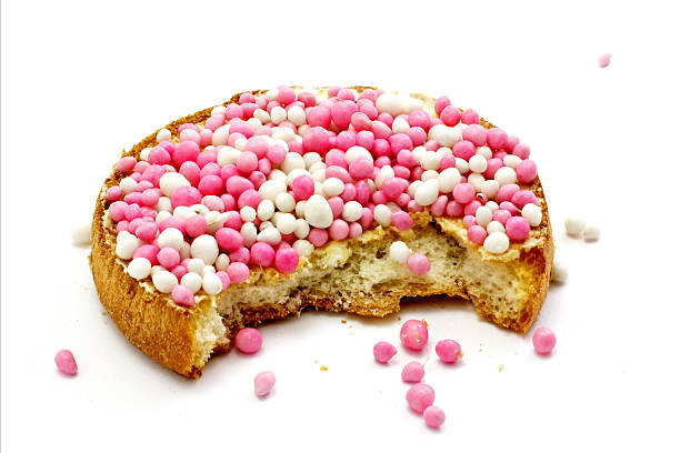 istock Cracker with butter and little colored balls 89347168