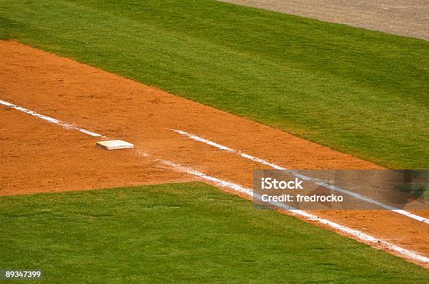 Foto de Primeira Base Em Um Campo De Beisebol No Jogo De Beisebol e mais fotos de stock de Campo de Basebol