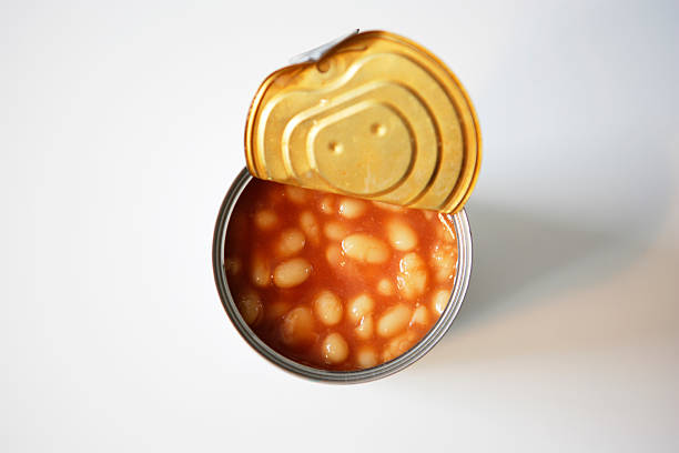 Tin Can with beans  baked beans stock pictures, royalty-free photos & images