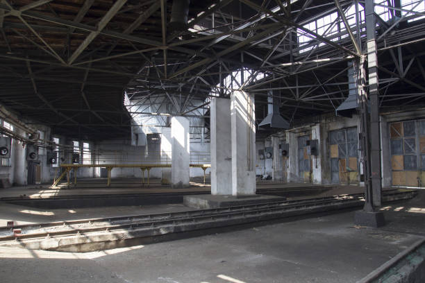 istock The empty building of the old train depot from the inside 893478718