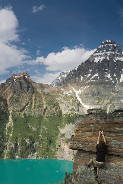 istock Man Climbing In The Mountains At Lake O'Hara 89348239