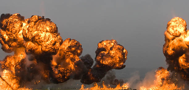istock Explosion at an airshow. Billowing Flames. 89348295