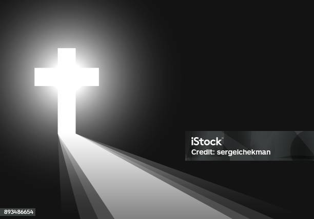 Cross Radiating Black Background Black Background With Cross And Rays Vector Illustration Stock ...