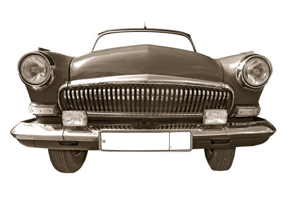 retro samochód na białym tle - engine obsolete old retro revival zdjęcia i obrazy z banku zdjęć