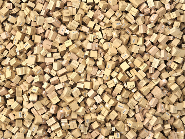 istock Logistic concept. Big pile of cardboard boxes. 893493348