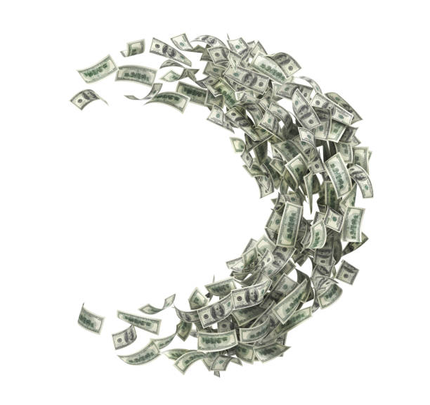 お金の循環。円の半分の形でお金の流れ。 - money pit ストックフォトと画像