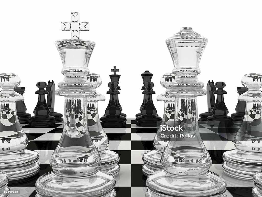 3 d 유리컵 chess - 로열티 프리 비숍 스톡 사진