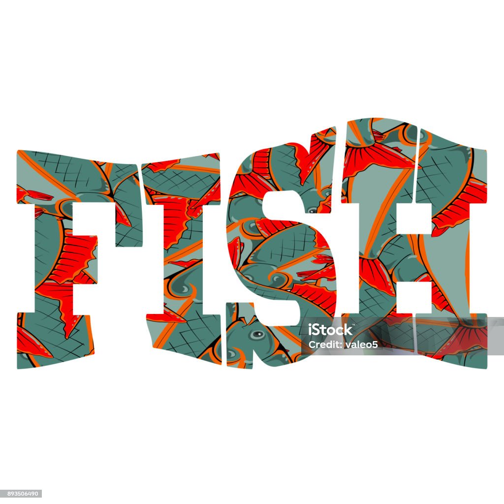 Text Background Fish Fish Text Isolatted Stock Illustration - Download Image Now - Animal ...