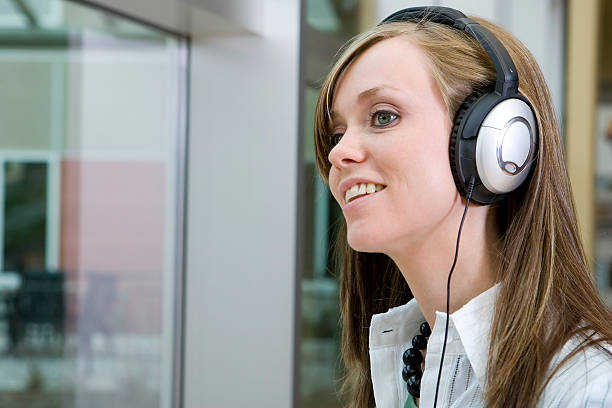 Young Woman Enjoying Music