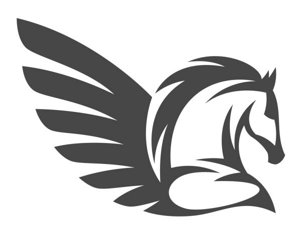 pegaz - pegasus horse symbol mythology stock illustrations