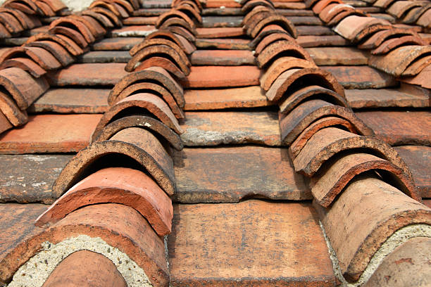 istock Old roof tiles 89351678