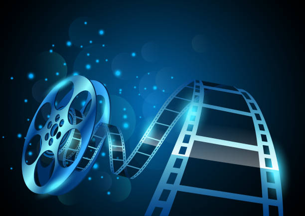 ilustrações, clipart, desenhos animados e ícones de ilustração de listra de bobina de filme em abstrato - hollywood movie