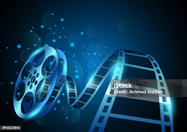 Illustration Of Film Reel Stripe On Abstract Background Stock Illustration - Download Image Now