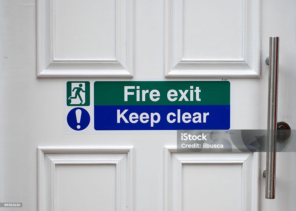 Feu de la sortie, rester clairement sur la porte - Photo de Keep Clear - Petite phrase libre de droits