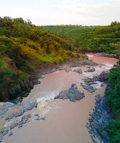 Panorama of rapids at Awash river in Ethiopia