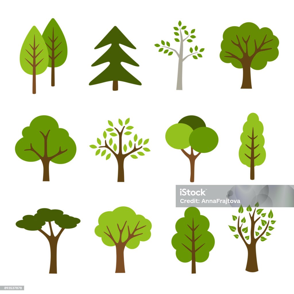 Trees Collection Collection of trees illustrations. Can be used to illustrate any nature or healthy lifestyle topic. Tree stock vector